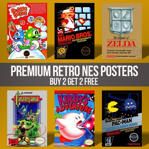 Retro nes poster - ,