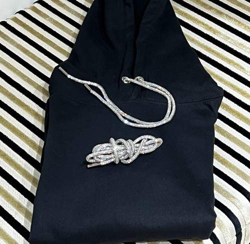 Crystal rhinestone hoodie cord - rhinestone,
