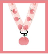 Kawaii Peach Pink Fruit NoVelty Funky  Cute Lanyard ID Mobile Neck Charm  Gift