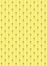 Dolls House Wallpaper Stick on Self Adhesive Matte Yellow Art Nouveau (Portrait)