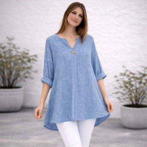 Oversized italian cotton tunic - oversized,