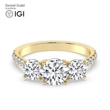 Round Diamond Trilogy Ring 14k