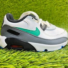 Nike Air Max 90 Toddler Size 7C White Gray Black Athletic Leather Shoes Sneakers