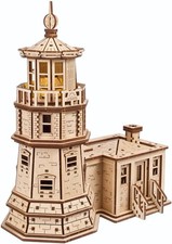 3D Wooden Lighthouse Puzzle with LED Nightlight – DIY Model Kit Gift