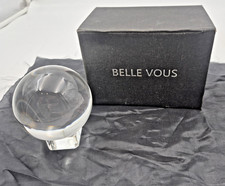 Clear Glass Crystal Ball Meditation Healing Sphere On Glass Stand Boxed