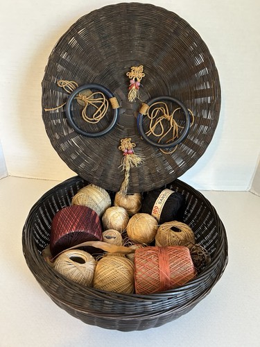 Antique sewing basket glass - 2,