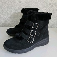 Winter boots Womens, Skechers Glacial Ultra - Buckle Up, black