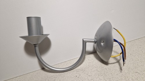 Single silver wall lamp holder - single,