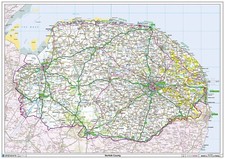 Norfolk Ceremonial County Map, County Map of Norfolk, Poster of Norfolk
