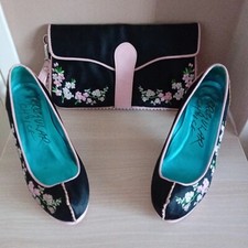 irregular choice shoes Size UK 3 and bag RARE Cherry Blossom Series Pre-Loved