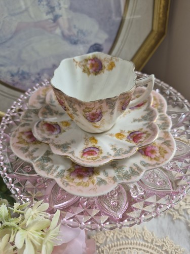 Vintage pink floral - floral, teacup