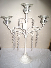 Cream metal candelabra 3 - candelabra,