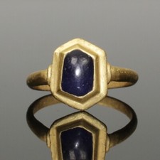 BEAUTIFUL MEDIEVAL GOLD & SAPPHIRE RING - CIRCA 14th-15th Century AD   (02219)