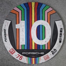 Upcycled "10"mph speed limit sign in Penske Motorsport Porsche 963 colours