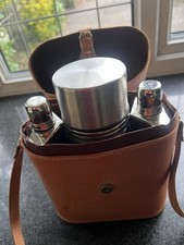 G Fine Saddle Leather Whiskey Travel Set