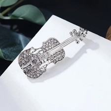Crystal Studded Brooch Musical