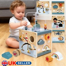 Montessori Toys Wooden Activity Cube Baby Toys for 1 Year Old, NEW Birthday Gift