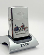 GENUINE Zippo Windproof Lighter HARLEY HERITAGE SOFTAIL CLASSIC HP Chrome NEW