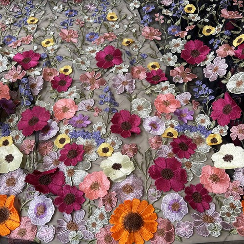 Vibrant multicolour flowers - multicolour, 3d