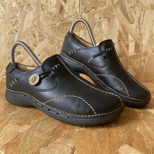 Clarks loop black leather - un,