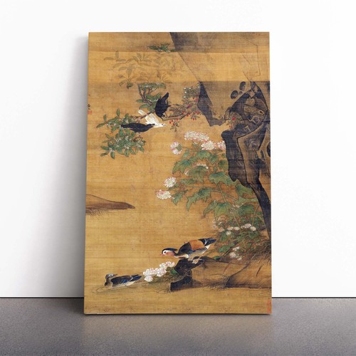 Mandarin ducks cotton rose - mandarin,