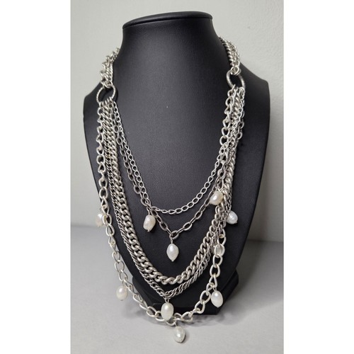Pearl and chain bib - pearl,