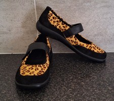 NEW * HOTTER ~ HOPE * LEOPARD PATTERN MARY JANE SHOES (HAIR & LEATHER) UK 6 (39)