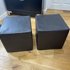 Faux Brown Leather Cube Soft Seat
