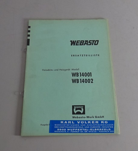 Parts catalogue webasto - parts,