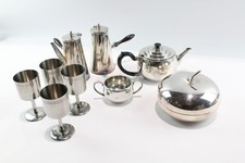 Silver Plate Stainless Steel Ware Elkington 'n Co Teaset Apple Tin Vintage 2582g