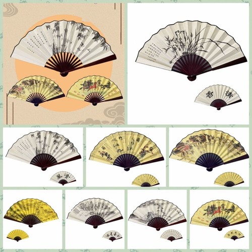 1pc folding fan hand held - hand, silk
