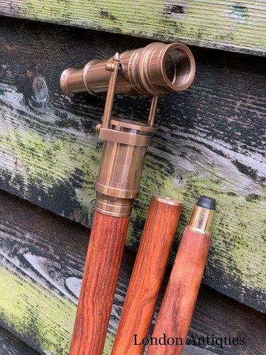 Vintage brass telescope - brass,