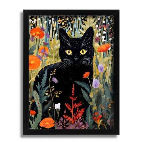 Cute cat poppy field art - cute,