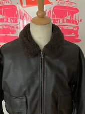AVIATION LEATHERCRAFT G1 PILOTS JACKET U.S.N BROWN LEATHER SHEEPSKIN COLLAR 42