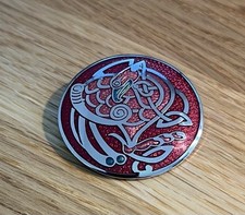 Celtic Bird in Red Enamel
