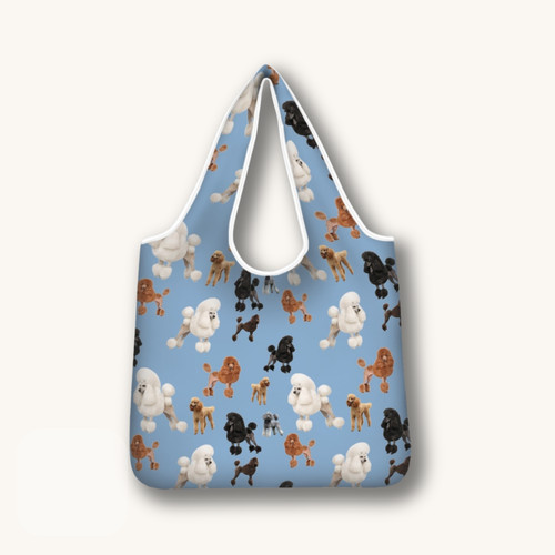 Poodle tote bag - poodle, foldaway
