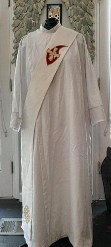 Deacon stole vestment white - deacon,
