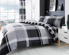 Tartan Checked Grey Duvet