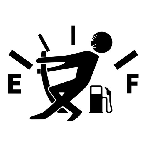 Reflective fuel gauge empty - gauge,
