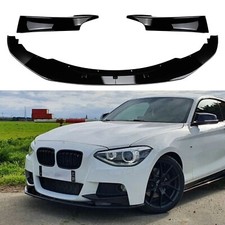 Front Bumper Spoiler Lip+Side Vent Trim For BMW F20 F21 2011-2015 M Sport Black