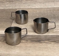 3x VINTAGE? Style Stainless Steel? Mini MILK JUGS Kitchenalia Retro Homeware