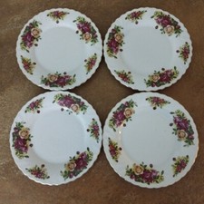 Set Of Four, Vintage Royal Norfolk 'Rose Duet' Side Plates, 18cm