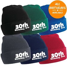 Birthday Boy Beanie Hat Gift Any Age Customisable Autumn Winter 