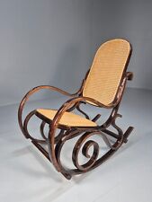 Vintage Rocking Chair Rattan and Bentwood Thonet Style 1970s Retro EB8945 VBER
