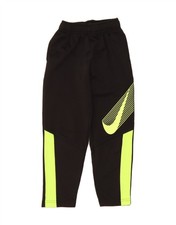 NIKE Boys Dri Fit Tracksuit Trousers 6-7 Years Large  Black Colourblock XV28