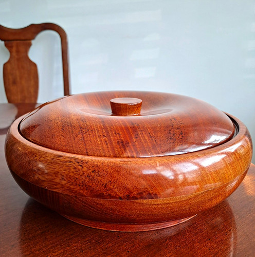 Mcm hand carved mahogany - hand-carved,