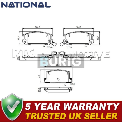Burig rear brake pads - rear, fits