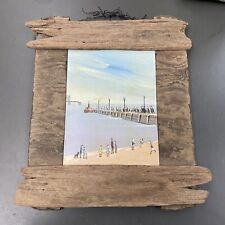 Painting On Board Driftwood Frame Lowry Style Painting Signed By Artist
