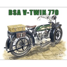 BSA V Twin 1921 Tin Sign 40.5