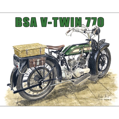 Bsa twin 1921 tin sign - twin,